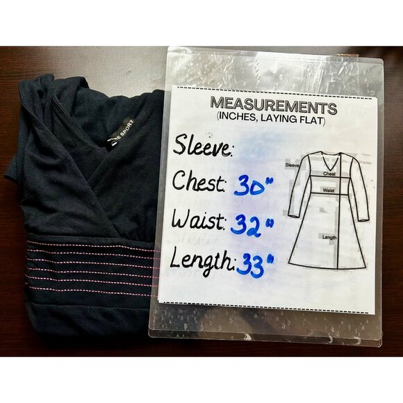 Y2K Bebe Sport Black Mini Dress Pink Stitch Waist Early 2000s Retro Size SMALL - Picture 6 of 7